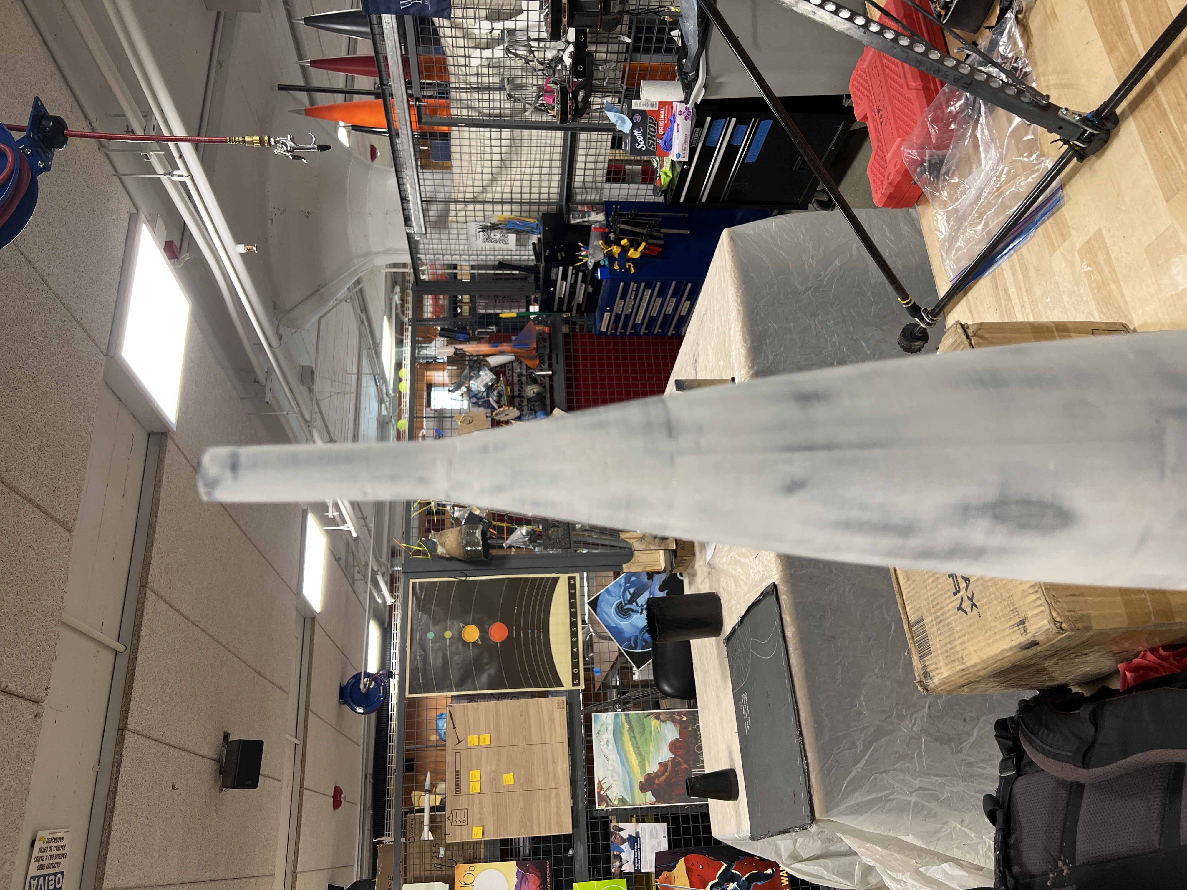 Nose cone mold with Bondo applied.